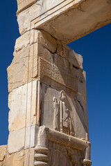 Bas-relief of the King in Hall of hundred columns, Persepolis, Iran