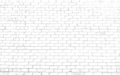 Brick wall may used as background. White brick wall texture seamless vector illustration