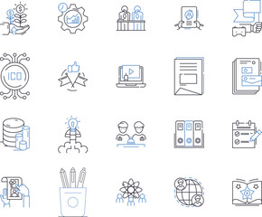 Business revenue outline icons collection. Profit, Revenue, Income, Sales, Turnover, Tariff, Dues vector and illustration concept set. Dividends, Interest, Yield linear signs