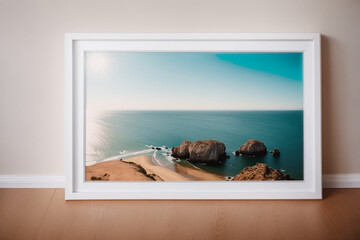 Mockup frame in Coastal interior background