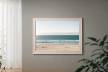 Mockup frame in Coastal interior background