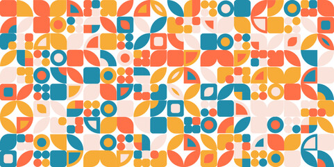 Abstract geometric pattern. Multicolor Figures. Texture for print and Banner. Flat style