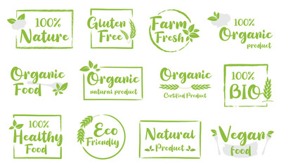 Organic food, natural product, healthy life and farm fresh for food and drink promotion.