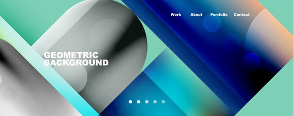 Abstract background - squares and lines composition created with lights and shadows. Technology or business digital template