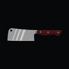 Kitchen utensils chef knife vector illustration