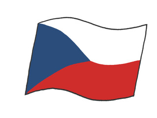 子供が手書きしたようなチェコの国旗のイラスト