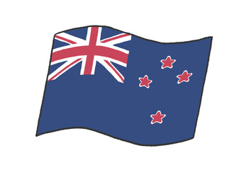 子供が手書きしたようなニュージーランドの国旗のイラスト - obrazy, fototapety, plakaty