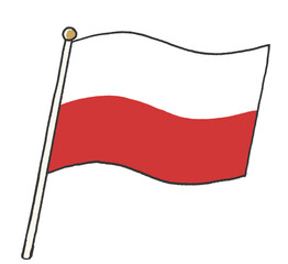子供が手書きしたようなポーランドの国旗のイラスト