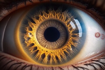 Close up of a human eye. Generative AI