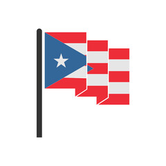 Puerto rico flags icon set, Puerto rico independence day icon set vector sign symbol
