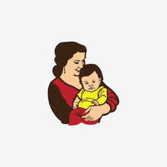  happy mothers day vector drawing illustration