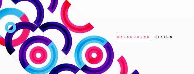 Fototapeta premium Colorful circle abstract background. Template for wallpaper, banner, presentation, background