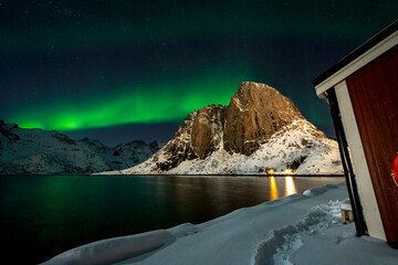Northern Lights shining in Artic Circle in Norway