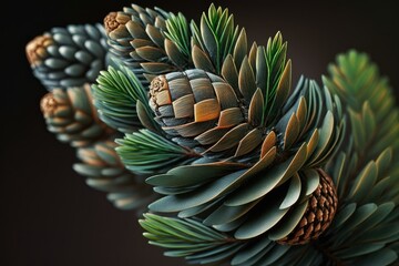 specifics of a pine cone's leaves. Generative AI