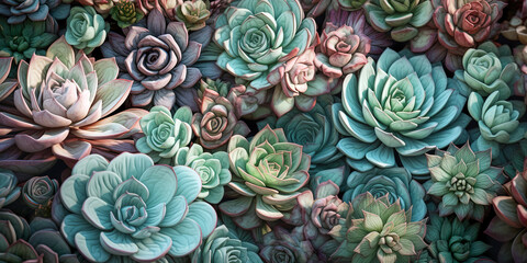 Various succulents background
