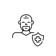 Health insurance policy holder. Pixel perfect, editable stroke icon