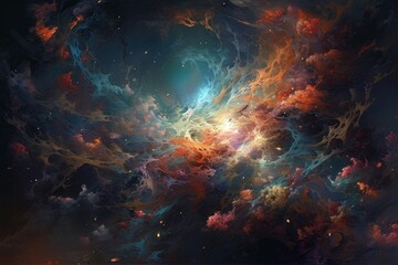 Obraz na płótnie Canvas Cosmic Bliss: A Vibrant Journey Through the Colors of the Mind's Universe Generative AI 10