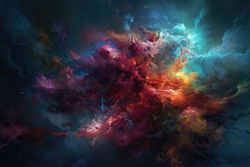 Obraz na płótnie Canvas Cosmic Bliss: A Vibrant Journey Through the Colors of the Mind's Universe Generative AI 11