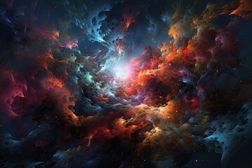 Obraz na płótnie Canvas Cosmic Bliss: A Vibrant Journey Through the Colors of the Mind's Universe Generative AI 9