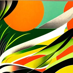 Seagrass with sunset