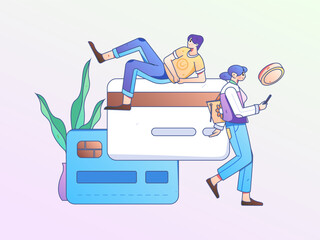 Internet finance and wealth management investment flat vector concept operation hand drawn illustration
