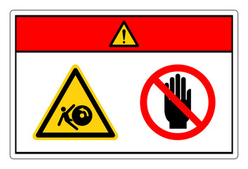 Danger Body in Rollers Do Not Touch Symbol Sign, Vector Illustration, Isolate On White Background Label. EPS10