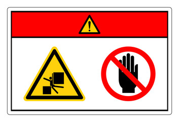 Danger Crush From Equipment Will Injury Or Kill Do Not Touch Symbol Sign, Vector Illustration, Isolate On White Background Label. EPS10