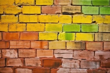 Colorful Brick Wall with Patterns and Textures. Generative AI