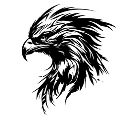  Eagle Face, Silhouettes Eagle Face SVG, black and white Eagle vector