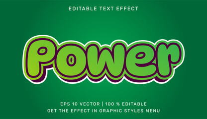 Power 3d editable text effect template