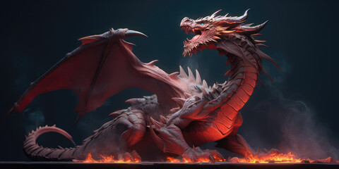 Fantasy art, dragons, digital illustration, games, AI generated
