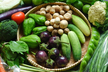 fresh vegetables in a basket