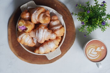 Croissant and coffee