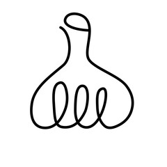 hand drawn continuous garlic line