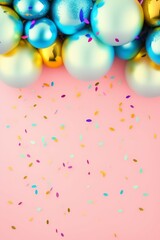 Fototapeta na wymiar background birthday with ballons generative AI