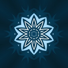 Mandala simple ornamental decoration for element design in blue color