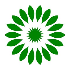Mandala flower simple decoration for element design in green color