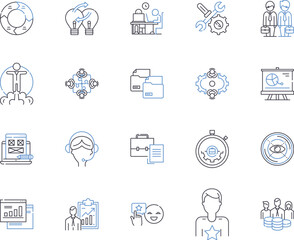 Quality control outline icons collection. quality, control, assurance, standards, compliance, audit, inspection vector and illustration concept set. testing, precision, accuracy linear signs