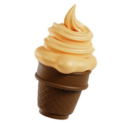 3d sweet tasty ice cream icon illustration, delicious snack sign element