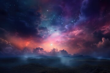 Naklejka na ściany i meble Cosmic Dreams: A Mystical Sky with Galactic Wonders - Generative AI 10