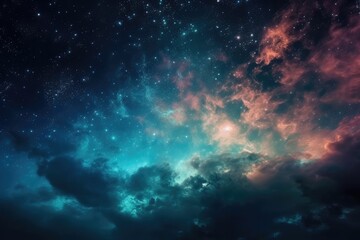 Naklejka na ściany i meble Cosmic Dreams: A Mystical Sky with Galactic Wonders - Generative AI 7