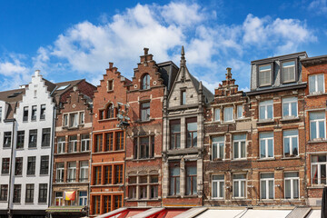 Fototapeta na wymiar Antwerp Grote Markt old houses, Belgium