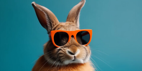 Brighten Up Your Day with a Cool Bunny in Shades and Bold Colors - Generative Ai