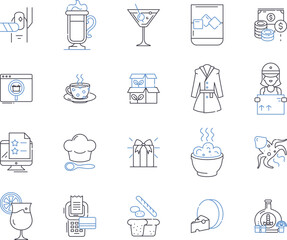 Grocery mall outline icons collection. Grocer, mall, grocery, store, food, supermarket, shop vector and illustration concept set. retail, market, cart linear signs