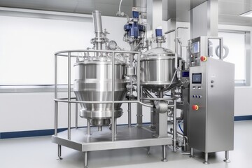 extraction and processing methods in the 21st century, with advanced technology and sleek equipment, created with generative ai