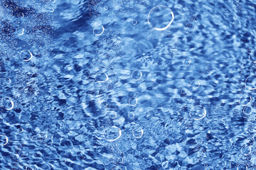 blue abstract background air bubbles water