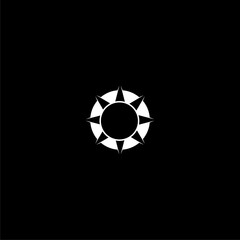  Sun logo icon isolated on dark background