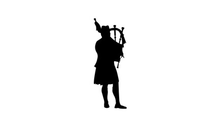 Bagpiper silhouette, Scottish Piper - obrazy, fototapety, plakaty