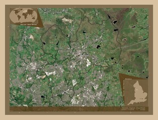 Rochdale, England - Great Britain. Low-res satellite. Labelled points of cities