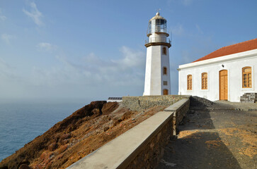 Fototapeta na wymiar Lighthouse Fontes Pereira de Melo on Ponta de Tumbo after restoration.